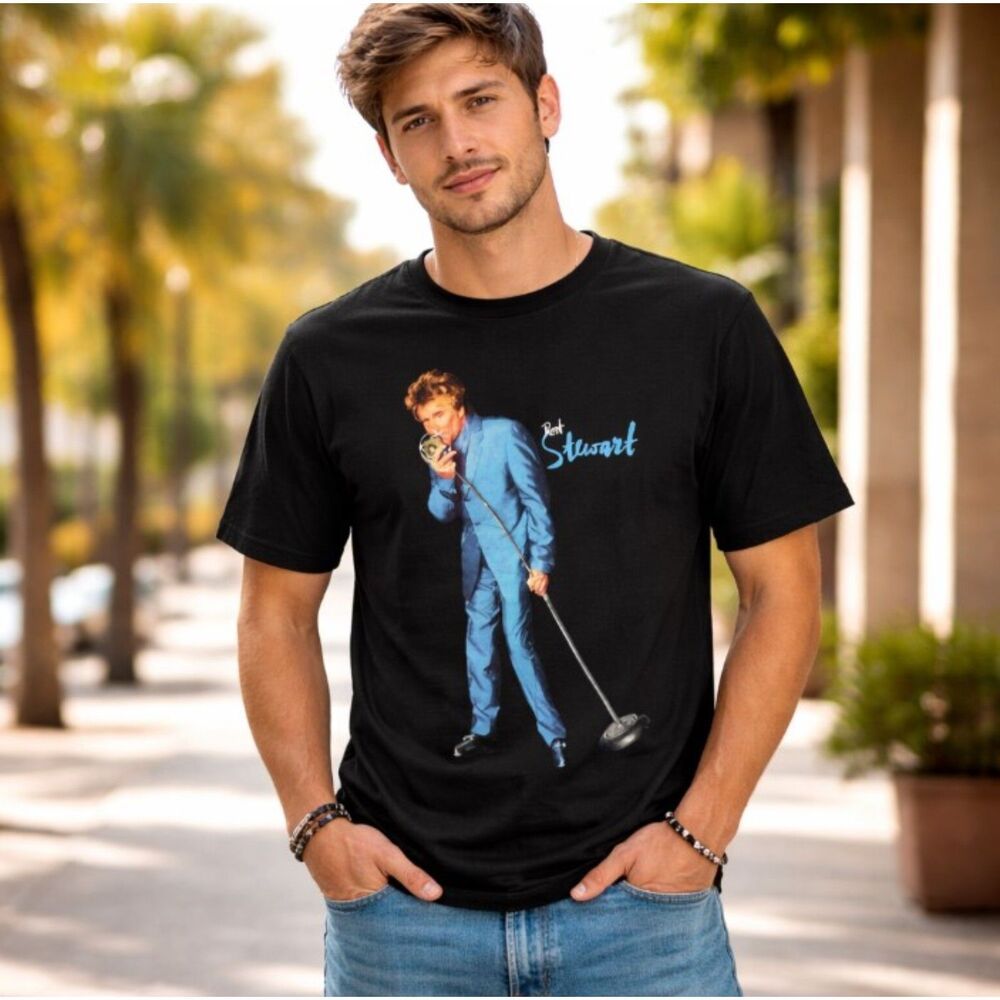 Rod Stewart Vintage 90s Concert T-Shirt Black Tour Tee All Night Men’s M